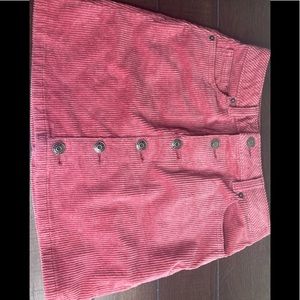 pink velvet skirt